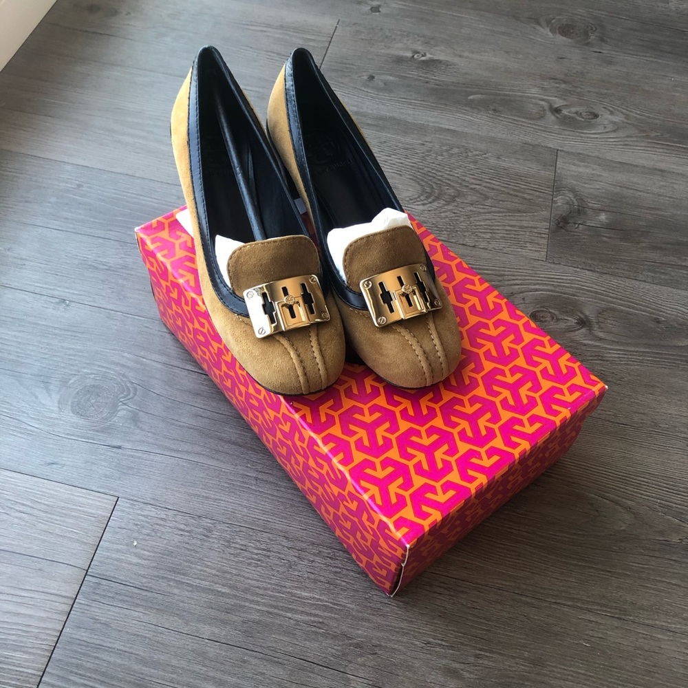 Tory Burch | Brown Suede Howie Mid Block Heels
